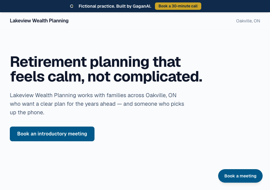 Recording of the demo site's AI chat qualifying a prospect and capturing a booking request